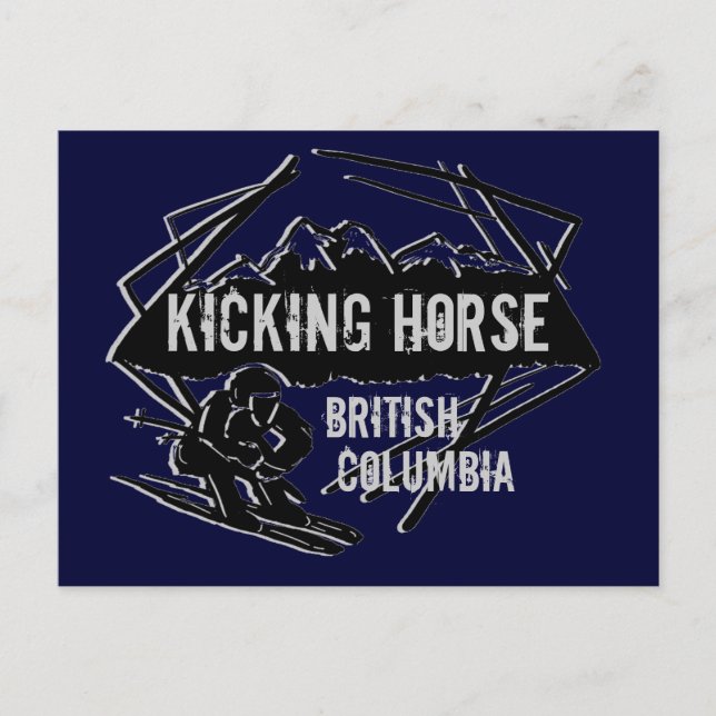 Kicking Horse British Columbia ski postcard (Front)
