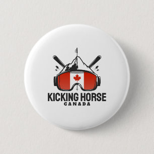 Kicking Horse Canada Ski Retro Skiing 6 Cm Round Badge