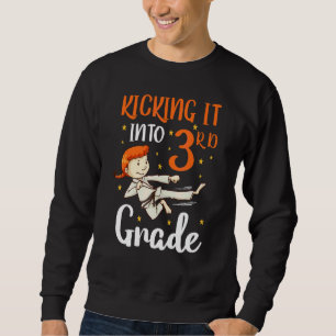 kicking it 3rd grade tae kwon do girl karate first sweatshirt