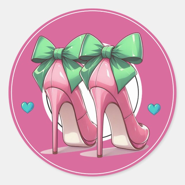 Kicking It High Heels  Classic Round Sticker (Front)