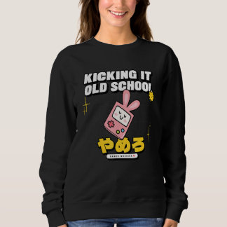 Kicking It Old School  Retro Gaming Sweatshirt