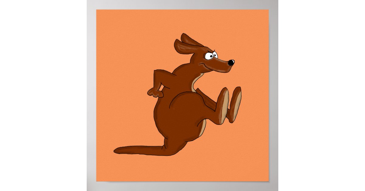 Kicking kangaroo poster Zazzle