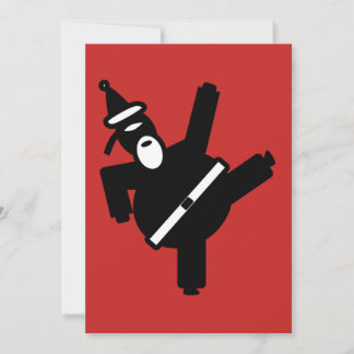 Kicking Santa Ninja Holiday Card