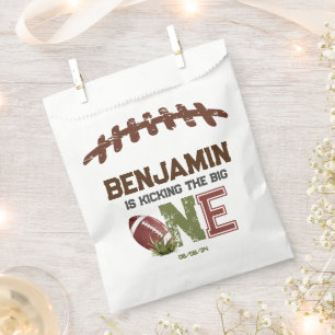 Kicking The Big One Football 1st Birthday Favour Bag