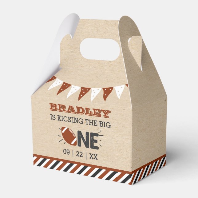 Kicking The Big One | Football 1st Birthday Favour Box (Front Side)