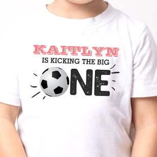 Kicking The Big One   Soccer 1st Birthday Baby T-Shirt