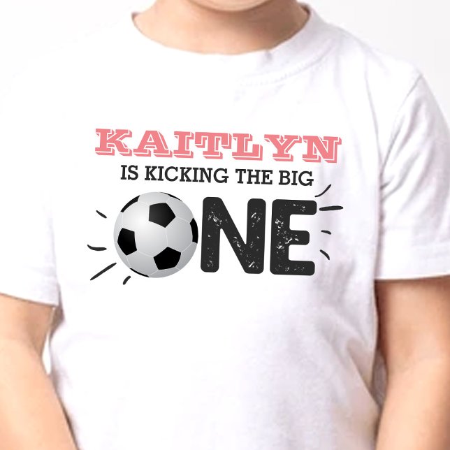 Kicking The Big One | Soccer 1st Birthday Baby T-Shirt (Creator Uploaded)