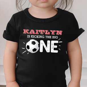Kicking The Big One   Soccer 1st Birthday Baby T-Shirt