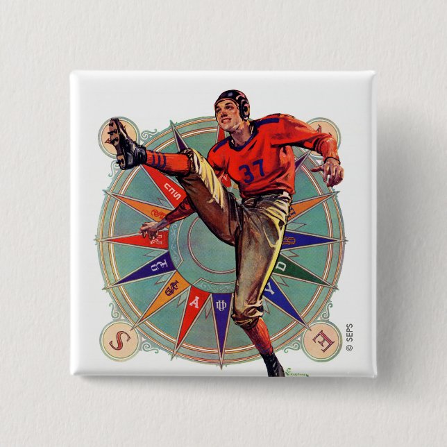 Kickoff 15 Cm Square Badge (Front)