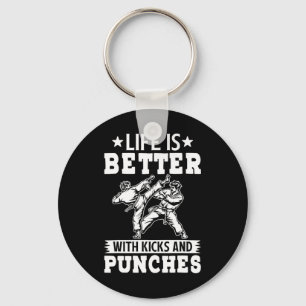 Kicks And Punches Karate Fighter Key Ring