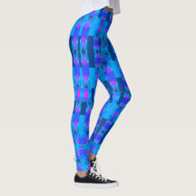 Kicky Fun Fashion Leggings --Women- Pink/Blue