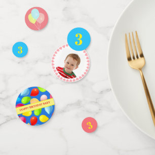 Kid 3rd Birthday Balloon Party Confetti