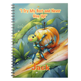 Kid Affirmation: "I Try My Best and Never Give Up" Notebook