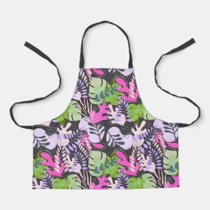 Kid Apron : Abstract Leaves (dark grey)