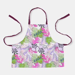 Kid Apron : Abstract Leaves (white)