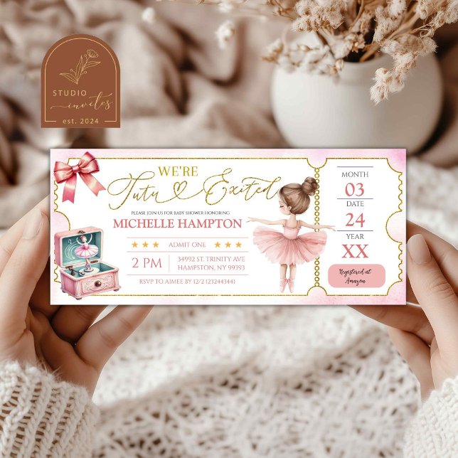 Kid Ballerina Party Ticket Baby Shower (Creator Uploaded)