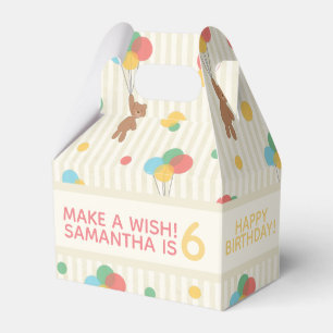 Kid Birthday Balloons Teddy Bear Age Favour Box