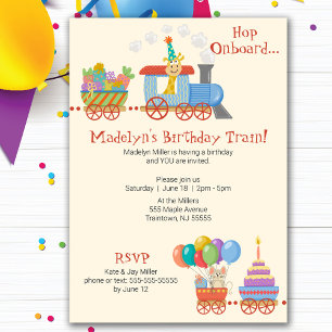Kid Birthday Train Invitation