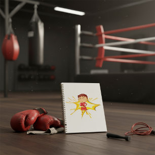 Kid Boxer in Red Gloves and Shorts Planner