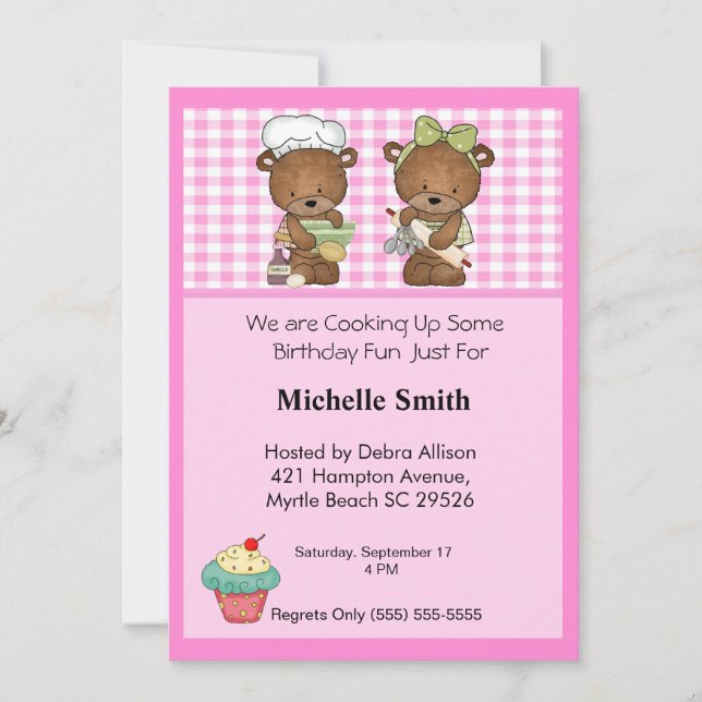 Kid Chefs Birthday Invitations (Front)
