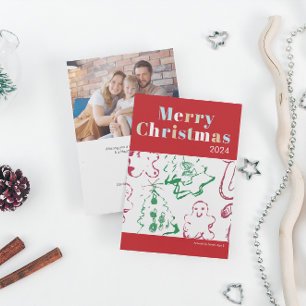 Kid Christmas Art Merry Christmas Custom Photo Holiday Card