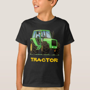 Kid Custom Green Tractor T-Shirt