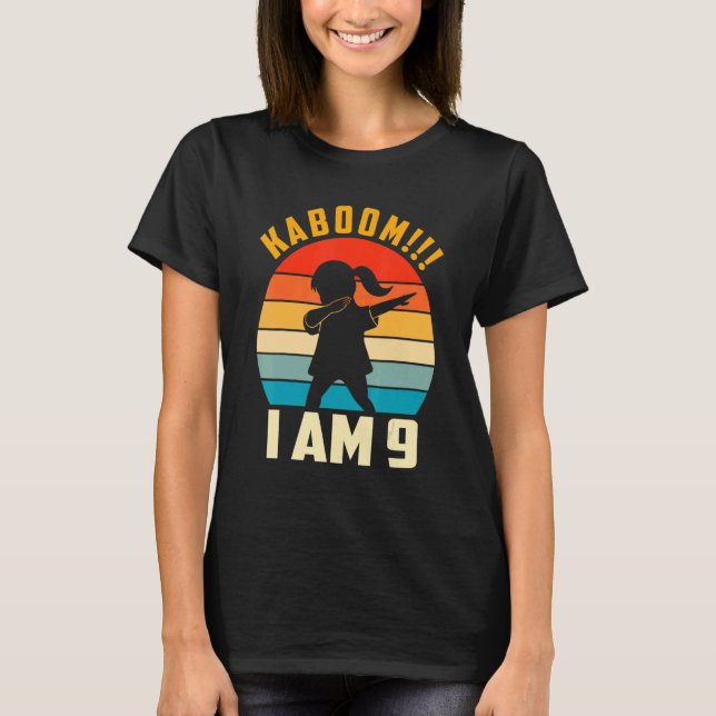 Kid Dabbing Birthday 9 Years Old I Am 9 Birthday O T-Shirt (Front)