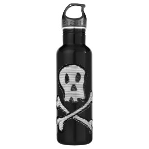 Kid Drawn Mosaic Style Jolly Roger 710 Ml Water Bottle