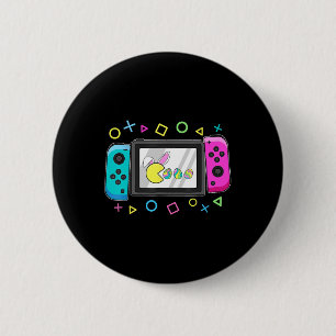 Kid Easter Video Game Eating Bunny Eggs Gamer Boys 6 Cm Round Badge