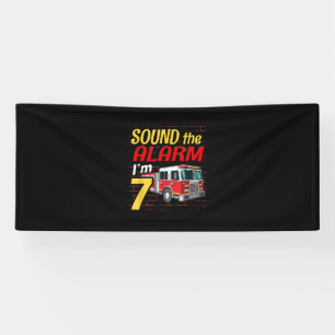 Kid Fire Truck 7th Birthday Party Gift Firefighter Banner