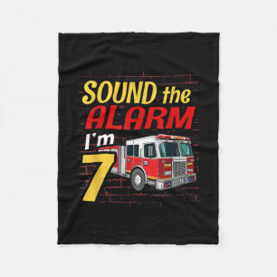Kid Fire Truck 7th Birthday Party Gift Firefighter Fleece Blanket