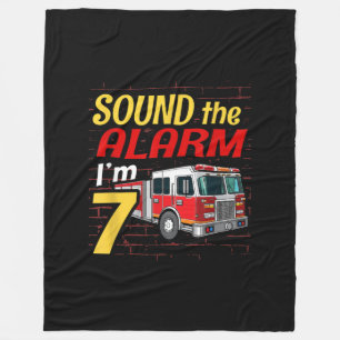 Kid Fire Truck 7th Birthday Party Gift Firefighter Fleece Blanket