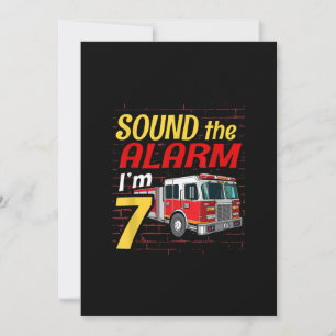 Kid Fire Truck 7th Birthday Party Gift Firefighter Holiday Card