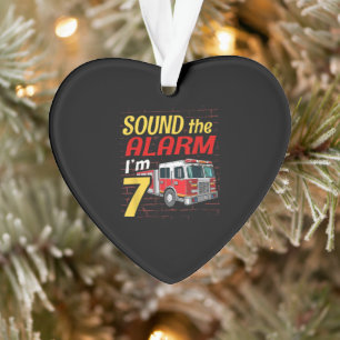 Kid Fire Truck 7th Birthday Party Gift Firefighter Ornament