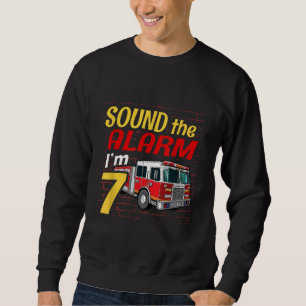 Kid Fire Truck 7th Birthday Party Gift Firefighter Sweatshirt