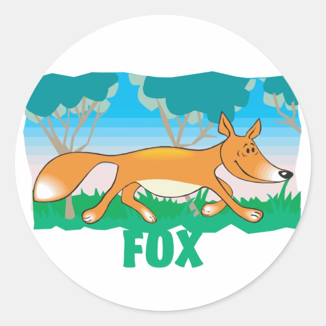 Kid Friendly Fox Classic Round Sticker (Front)