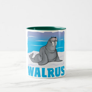 Kid Friendly Walrus Two-Tone Coffee Mug