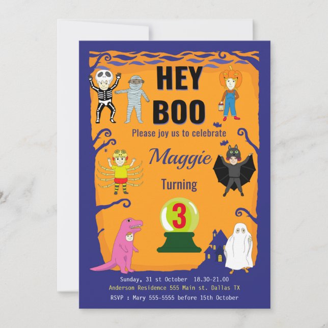 Kid Halloween Birthday Invitation (Front)