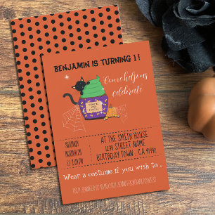 Kid Halloween Birthday Orange Invitation