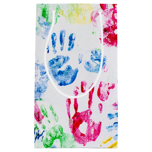 kid hand print design small gift bag (Front)