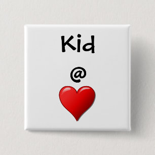 Kid @ Heart 15 Cm Square Badge