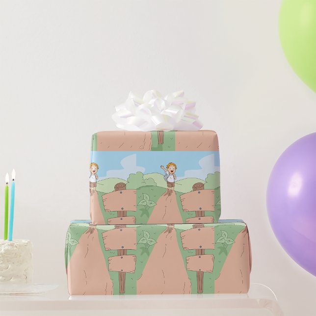 Kid Hiking Wrapping Paper (Creator Uploaded)