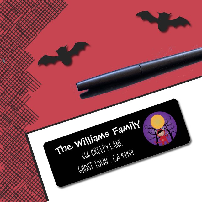 Kid in Devil Costume Halloween Black Labels (Creator Uploaded)