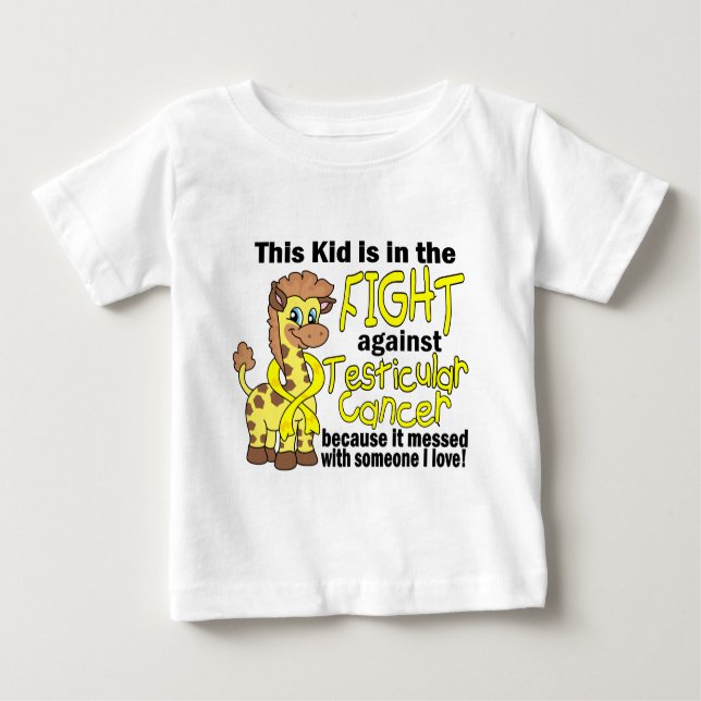 Kid In The Fight Against Testicular Cancer Baby T-Shirt (Front)