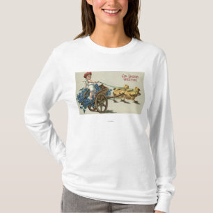 Kid in Toga on Chariot Pulled by Chicks T-Shirt