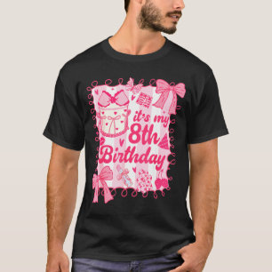 Kid Its My 8th Birthday Coquette Aesthetic 8 Years T-Shirt