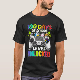 Kid Level 100 Days Of School Unlocked Gamer Video T-Shirt