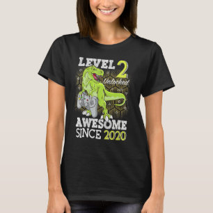 Kid Level 2 Unlocked Awesome 2020 2 Years Old Game T-Shirt