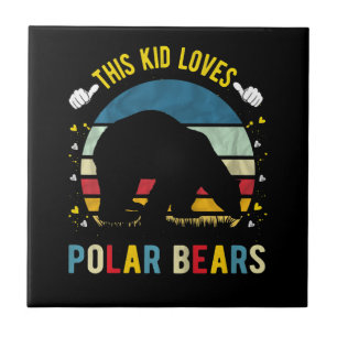 Kid Loves Polar Bears Boys And Girls Animal Lover Ceramic Tile