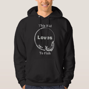 Kid Loves To Fish Boat Fishing Fishing Child Baseb Hoodie